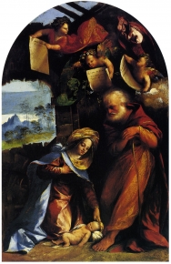 Nativity with three angels